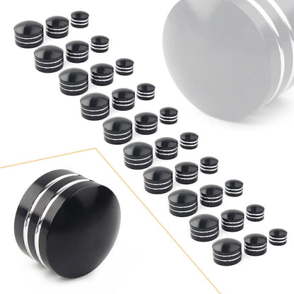 10 x Black CNC 9mm Motor Bolt Topper Caps for Harley