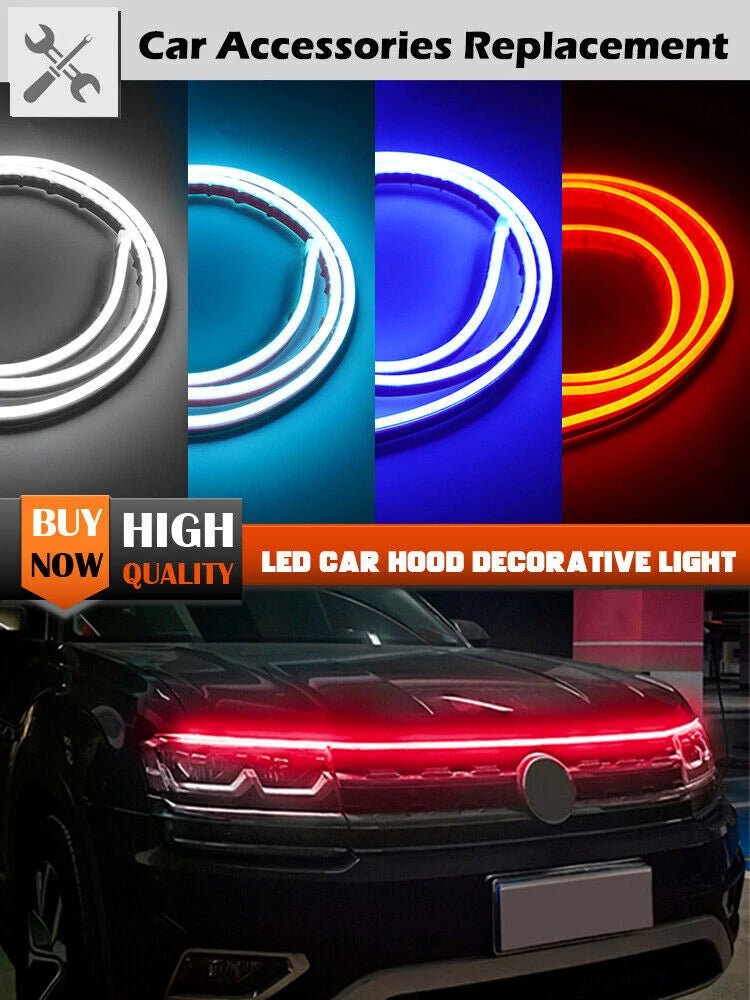 LED Dynamic Daytime Running Light Strip for Car - Waterproof Hood Lights