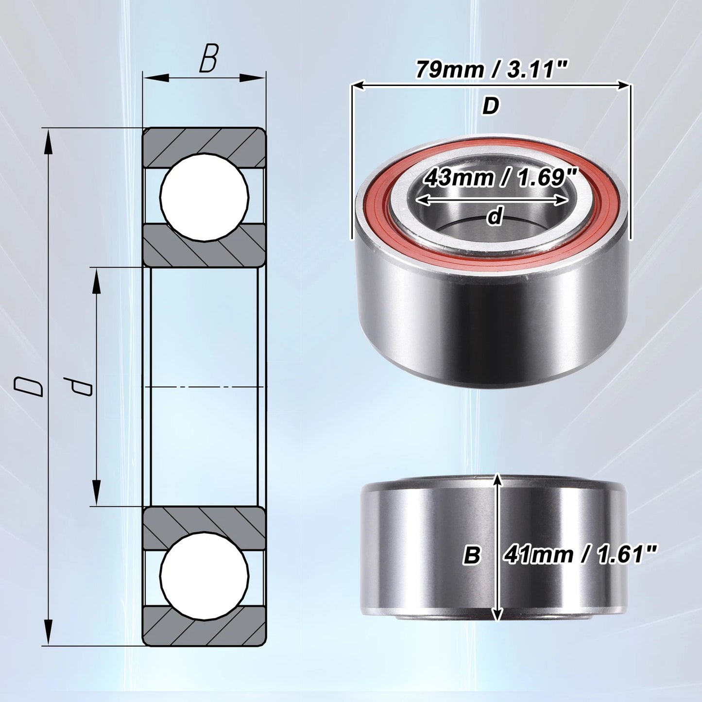 Front Wheel Bearings for Honda Civic SI (2006-2011)
