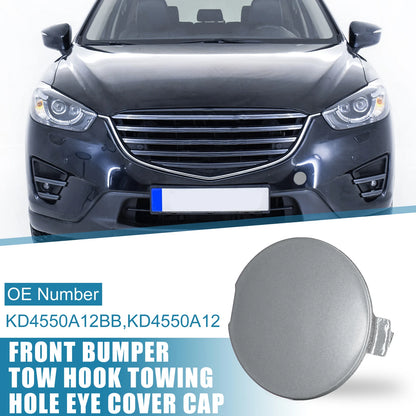 Front Bumper Tow Hook Cover for Mazda CX-5 (2013-2016) Silver Tone