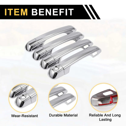 4pcs Chrome Silver Exterior Door Handle Covers for Toyota 4Runner (2010-2019)
