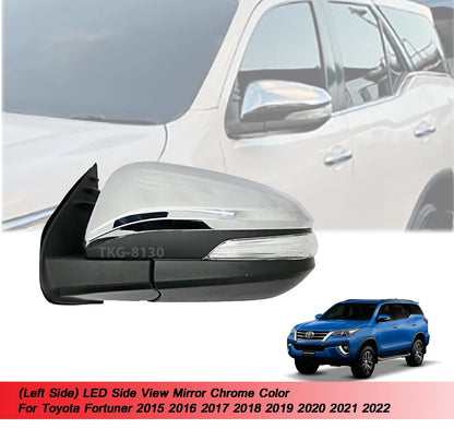 LH Side View Mirror Chrome 7 Wires for Toyota Fortuner (2015-2022)