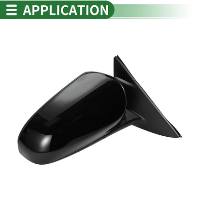 Right Door Mirror / Manual Folding Gloss Black for Toyota Camry