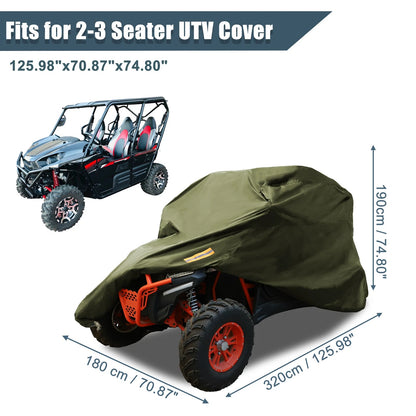 UTV Cover Waterproof Army Green for Kawasaki Can-Am 4-6 Seater