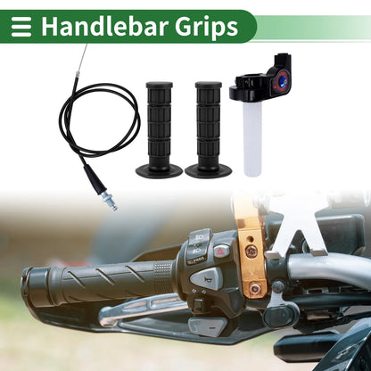 7/8 22mm Motorcycle Hand Grips Rubber Black Checkered Pattern