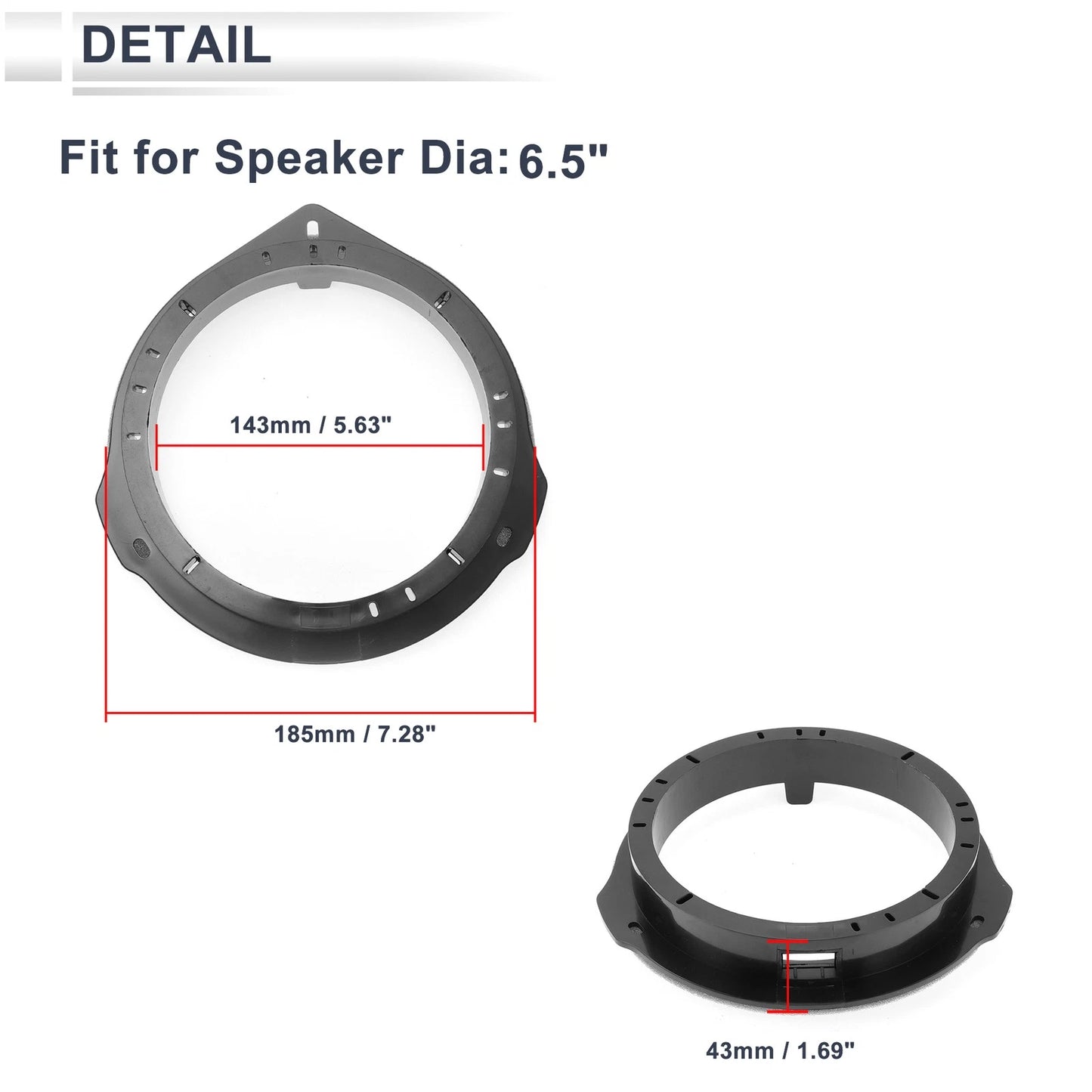 6.5" Tweeter Speaker Spacer Adaptor  for Ford