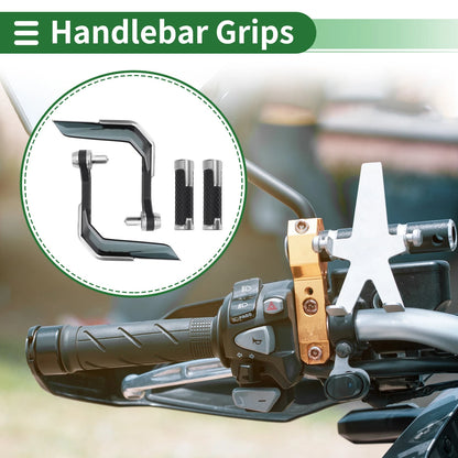 7/8" 22mm Hand Grips End Covers for Motorcycle Rubber Silver Tone