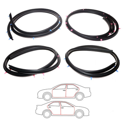 Front Rear Door Weatherstrip Set for Nissan Sylphy Almera Pulsar 2000-2006