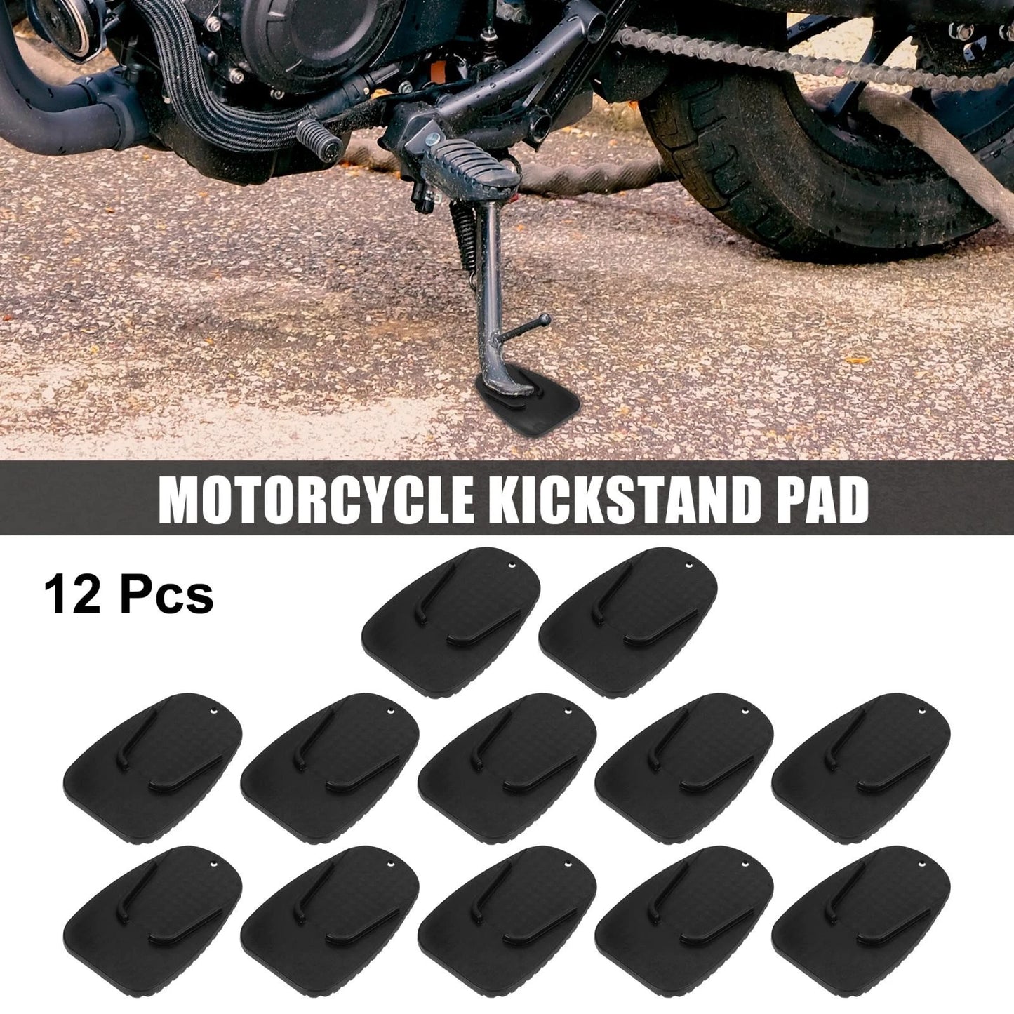 12 x Kickstand Pad Support Pad Parking Side Stand Extension Pad for Motorcycle