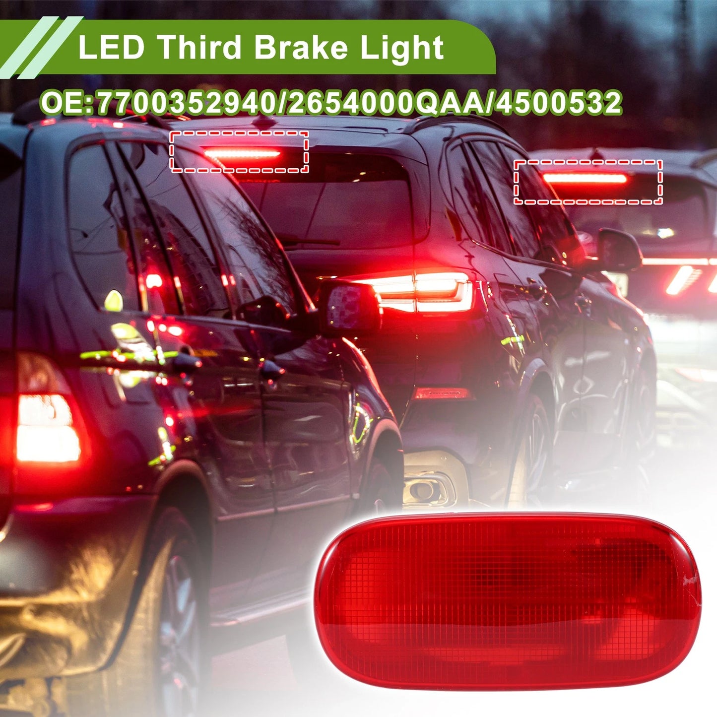 Rear Door Stop Red LED Third Brake Light for Vauxhall Movano (1998-2010)