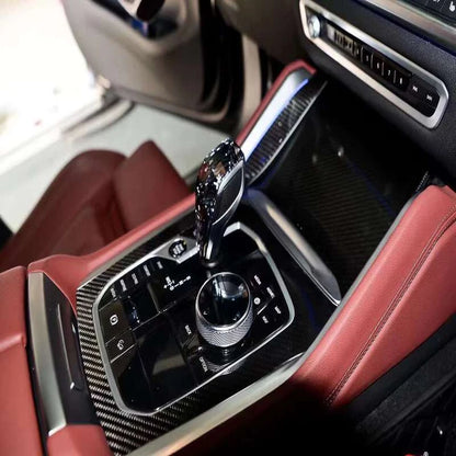 Carbon Fiber Gear Shift Panel Cover Trim for BMW G06 2020-2022