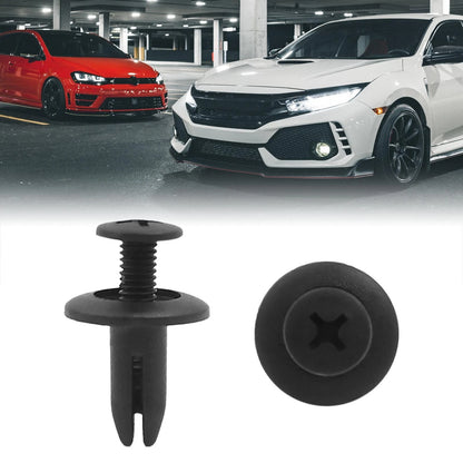 30 x Black Fastener Rivet Push Clip Retainer 6.5mm Hole Dia for Car/Motorcycle