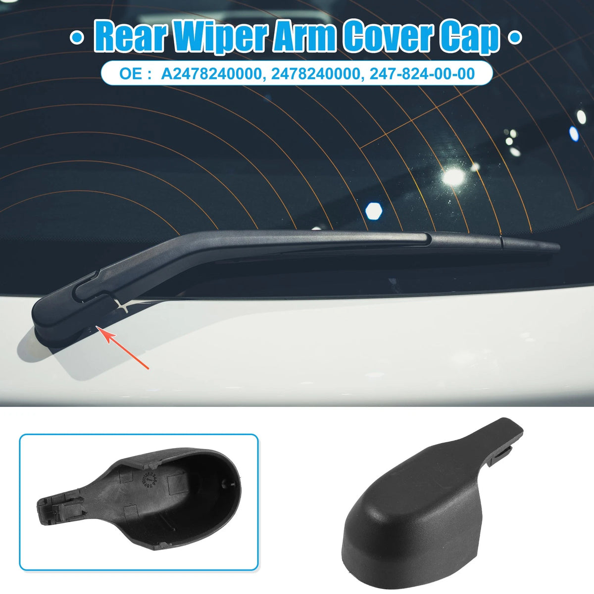 Rear Windshield Wiper Arm Cover for Mercedes-Benz GLA250 GLA45 (2019-2020)