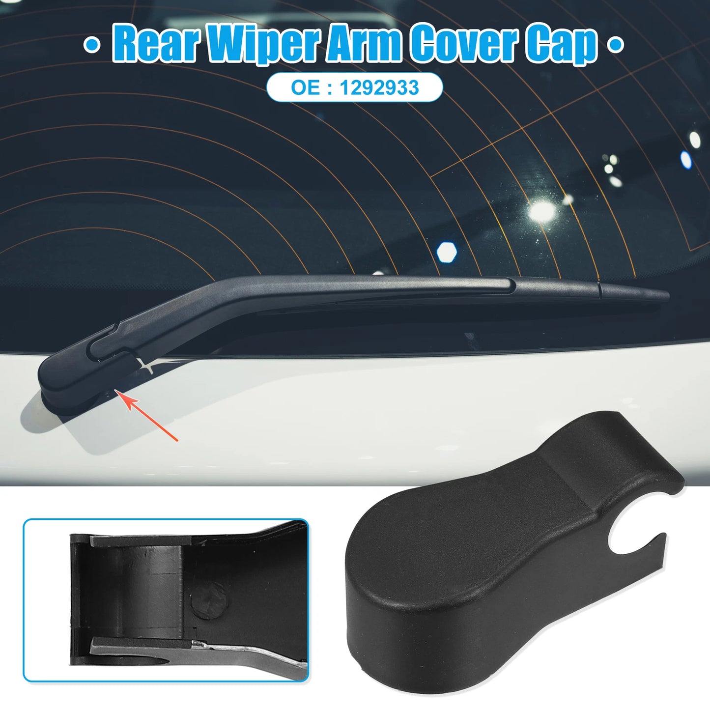 Rear Windshield Wiper Arm Nut Cover for Volvo 240 (1983-1993)
