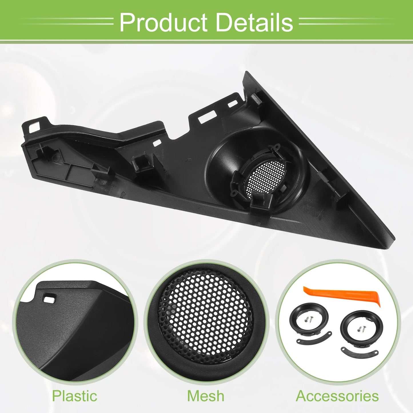 A Pillar Door Tweeter Speaker Cover Trim for Honda Civic (2016-2019) Black