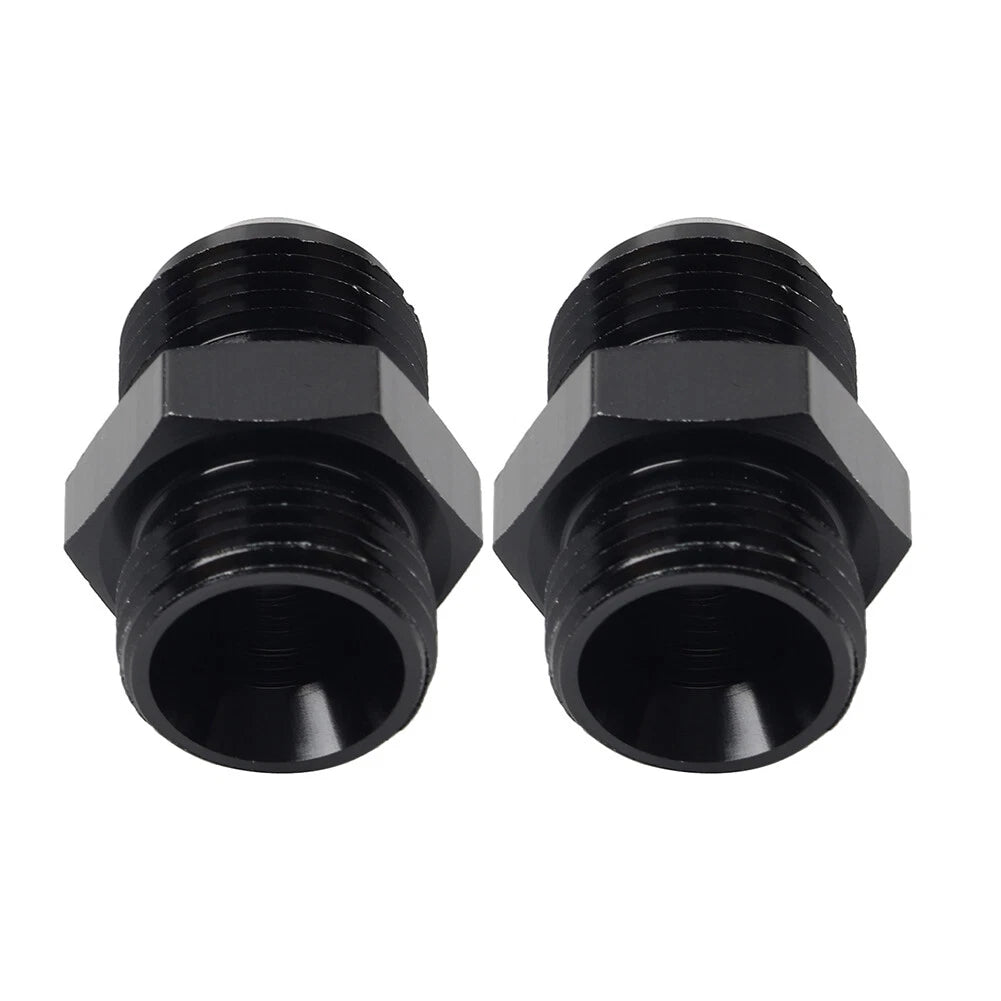 Black Aluminum AN10 Flare to 8AN ORB Male Fitting Adapter w/ O-Rings