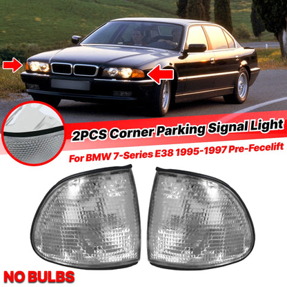 2x Clear Front Corner Signal Lights for BMW 7-Series E38 (1995–1997)