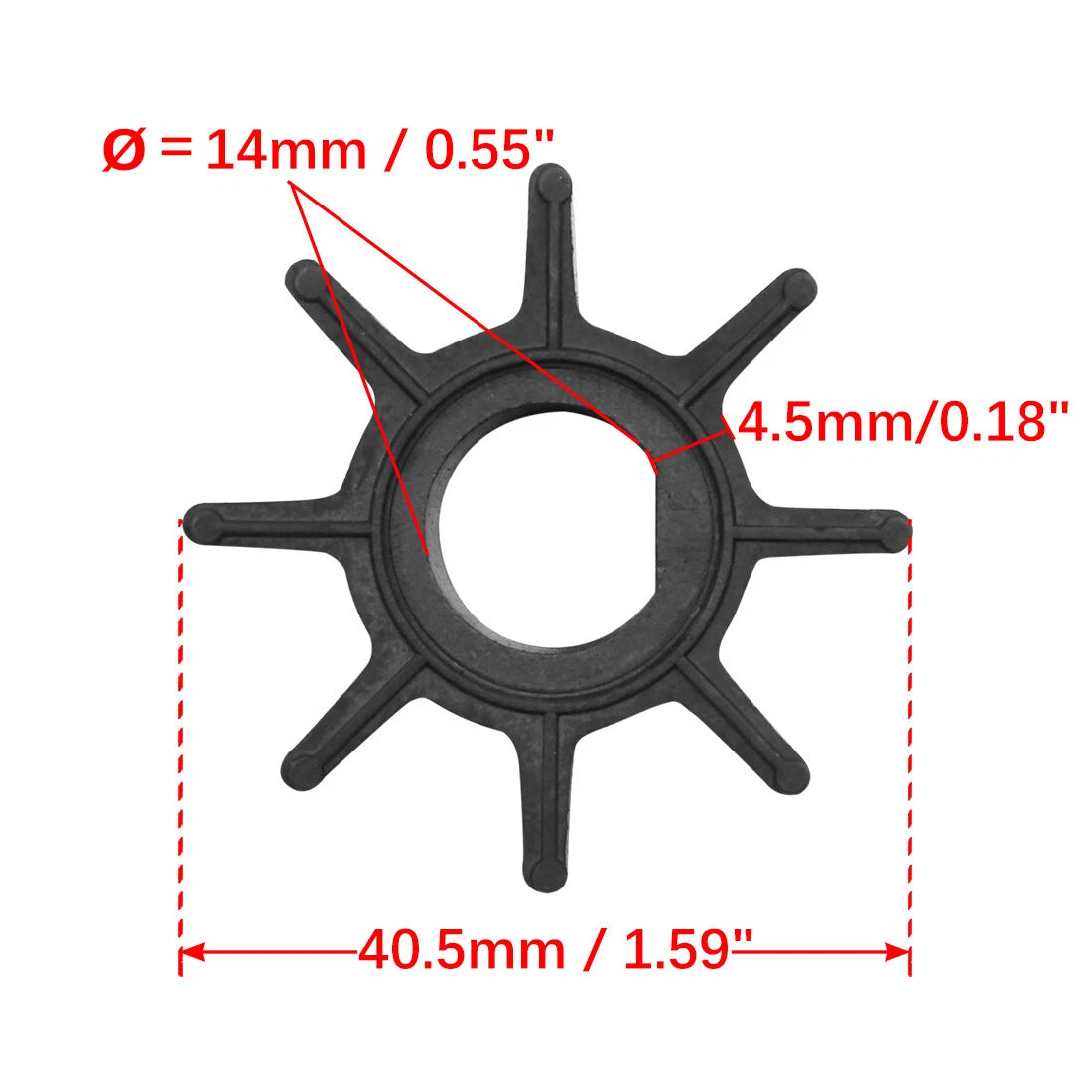 Water Pump Impeller for Honda 7.5-8hp Outboard Motor (1990-1995)