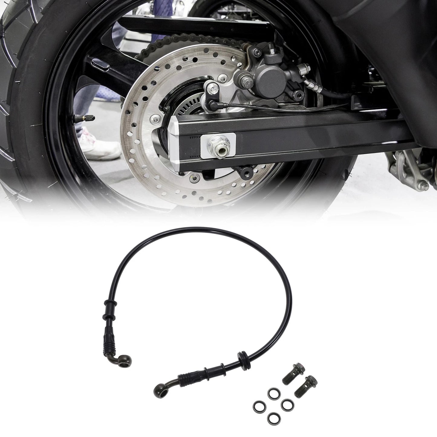 60 cm Motorcycle Brake Clutch Oil Hose Nylon PU Stainless Steel Wire Braid for Motorcycle