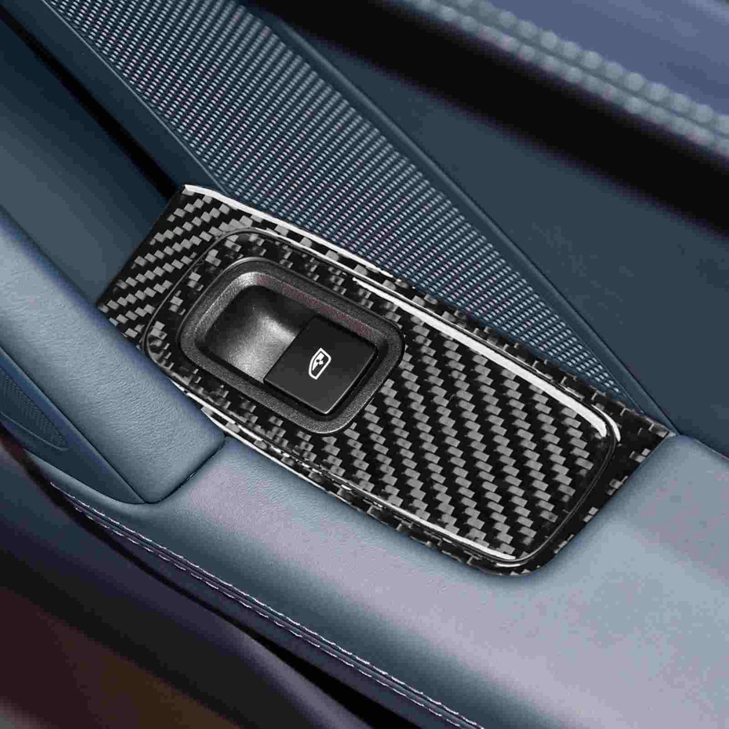 Soft Carbon Fiber Window Lift Switch Panel Trim for Porsche 911 992 2019-2023