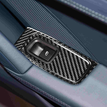 Soft Carbon Fiber Window Lift Switch Panel Trim for Porsche 911 992 2019-2023