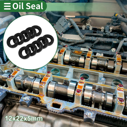 Oil Seal 12x22x5mm NBR Rubber Rotary Shaft Seal Black