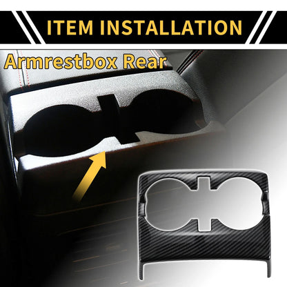 Armrestbox Rear Cup Holder Cover for Chevy Colorado Carbon Fiber (2023-2024)