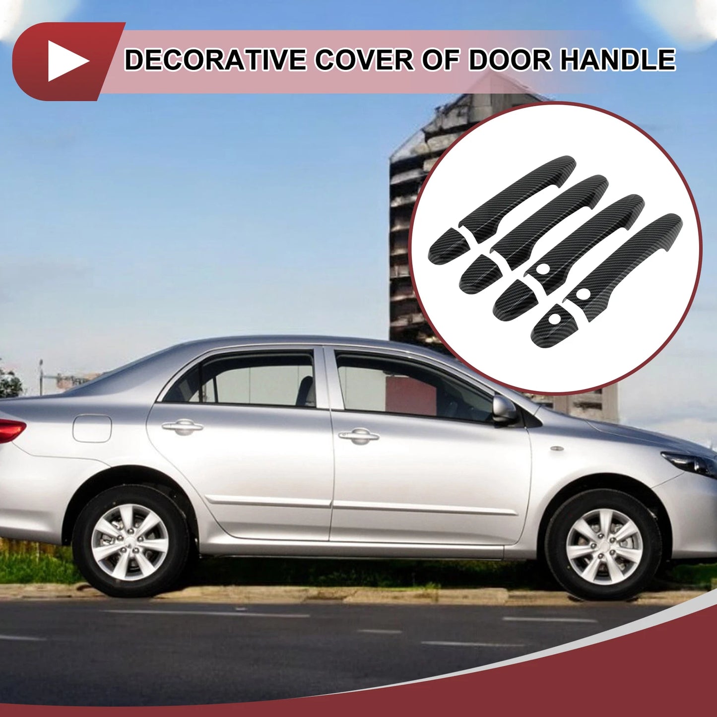 Car Door Handle Cover Set for Honda CR-V 2012-2016 Outside Black ABS