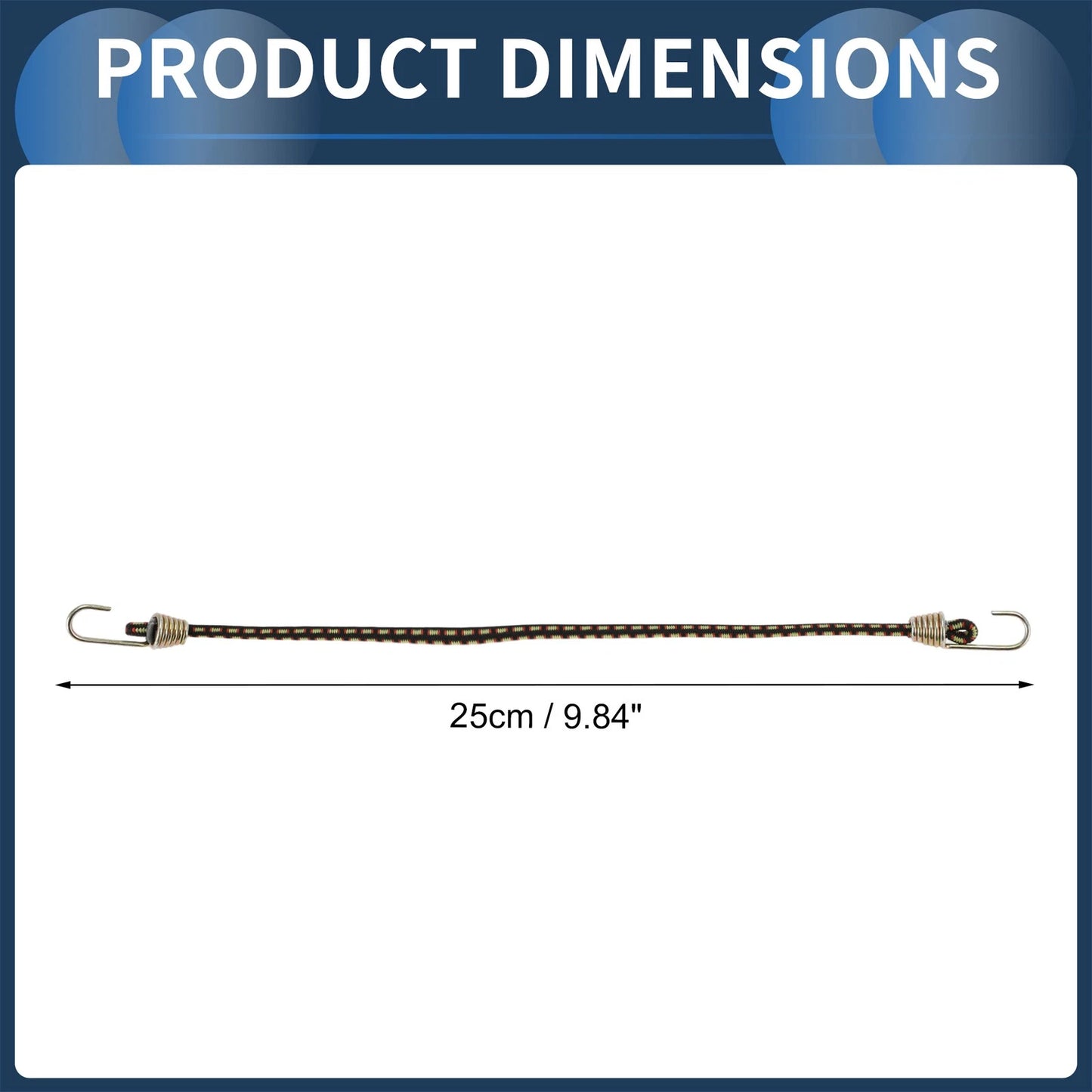 10 x Black Adjustable Mini Rope Luggage Bungee Cords 25cm for Travel