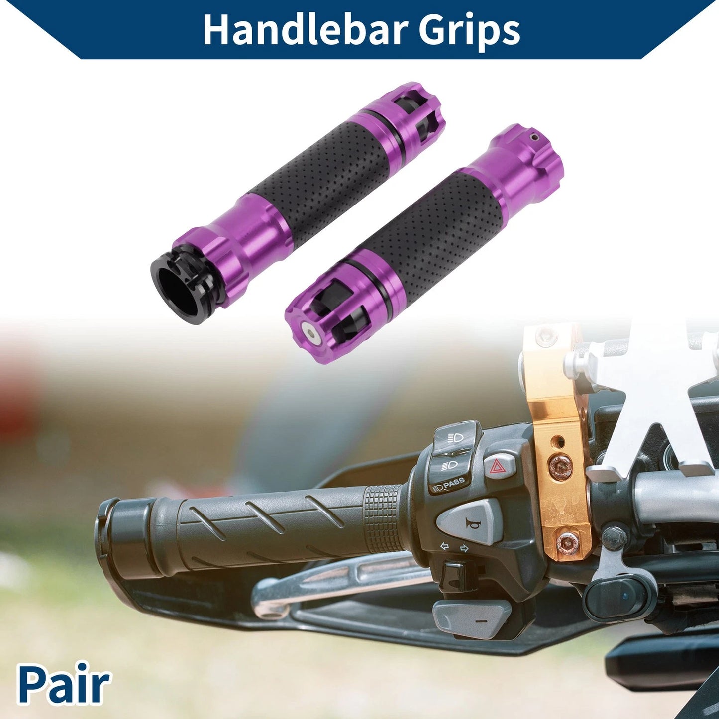 23 x 23 mm Hand Grips Cover Aluminum Alloy for Motorcycle