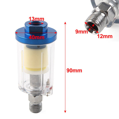 Inline Air Oil Water Filter Trap for Compressor Spray Paint Gun - Aluminum