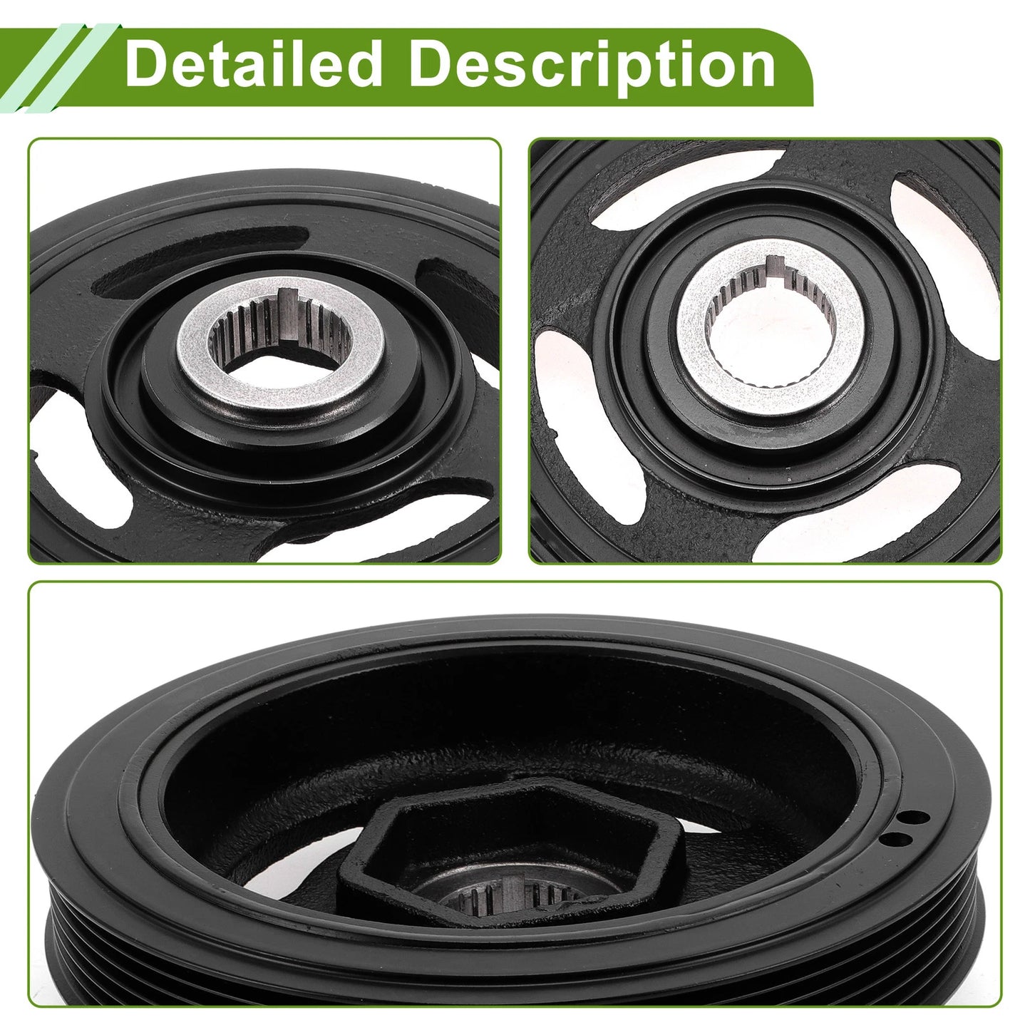 Engine Harmonic Balancer Crankshaft Pulley for Honda Pilot (2009-2020)
