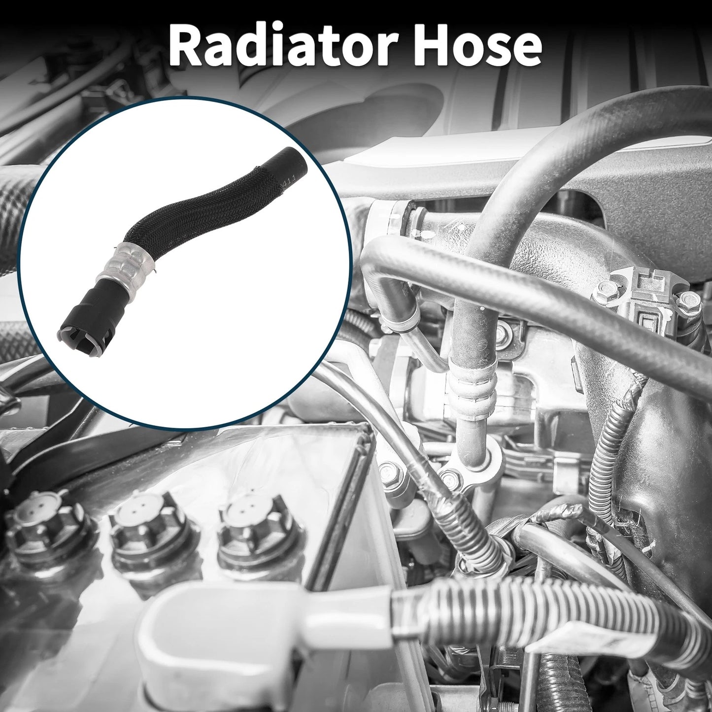 Radiator Hose Water Pipe for Jeep Cherokee (2014-2019) Rubber Black