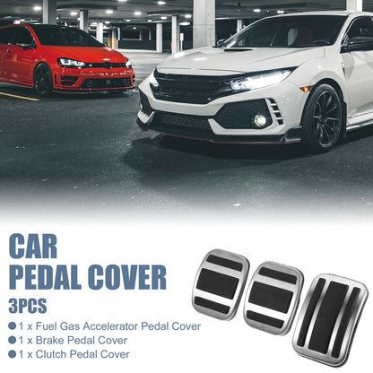 3 Pcs Accelerator & Brake Pedal Covers for Peugeot 3008 (2017-2021)