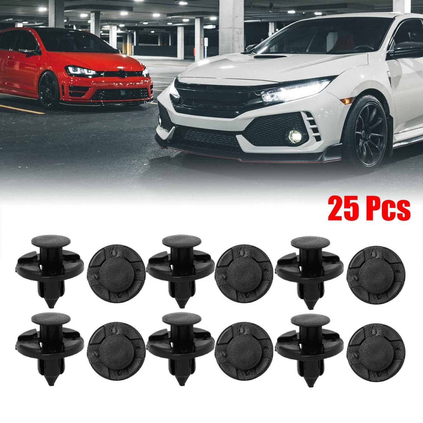 25 Plastic Rivets Retainer Clips 8mm for Nissan