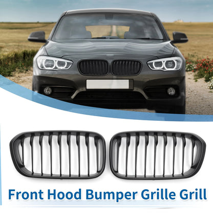 Front Upper Bumper Grille for BMW 1 Series F20 (2015-2018) Matte Black