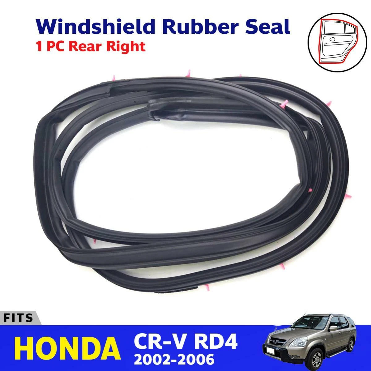 Door Rubber Seal Weatherstrip Rear RH Fits Honda CR-V 4D Sport Utility 2002-06