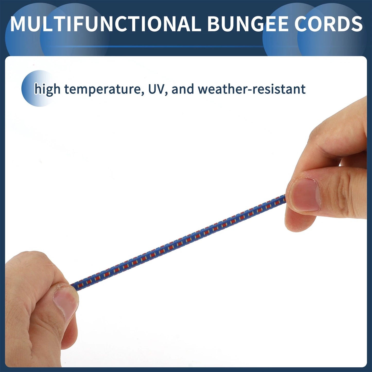 10 x Blue Adjustable Mini Rope Luggage Bungee Cords 25cm for Travel