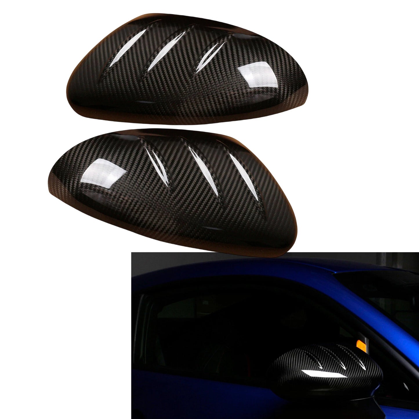 Gloss Carbon Fiber Rearview Mirror Covers for Subaru BRZ, Toyota GR86 (2022-2024)