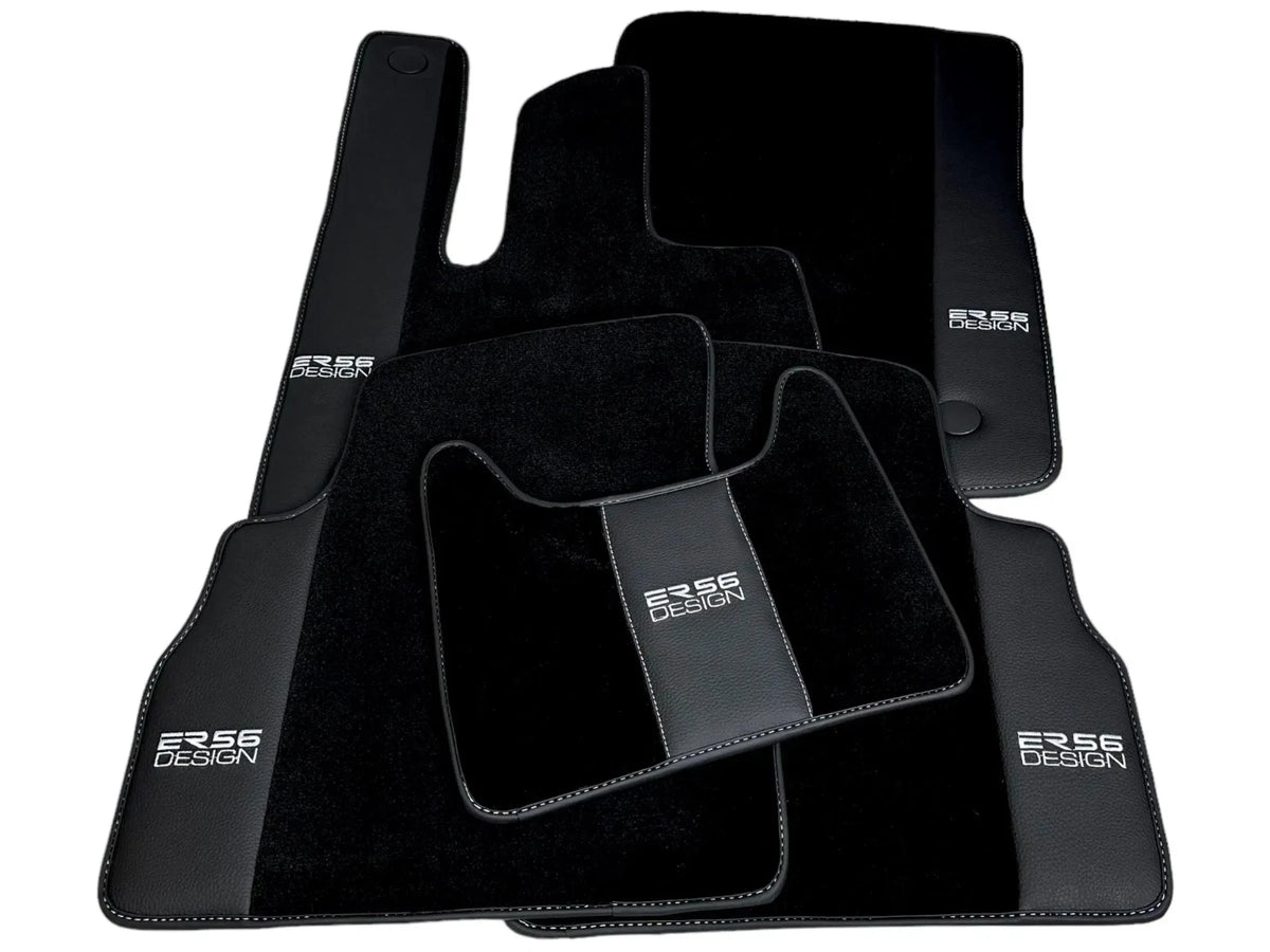 Black Floor Mats for Mercedes-Benz G Class W461 (1979-2008) with Leather