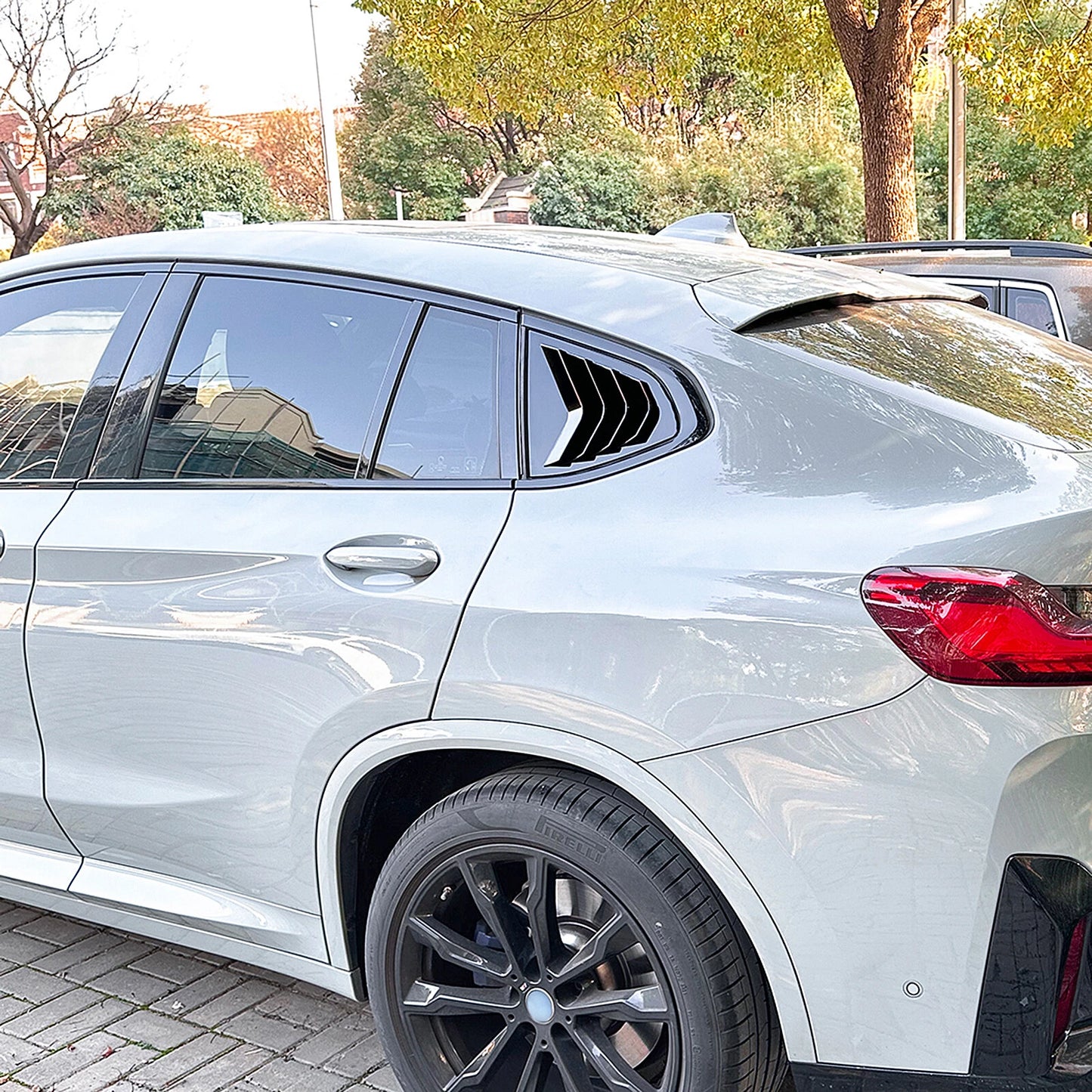 Gloss Black Rear Window Louvers for BMW X4 G02 (2018-2024)