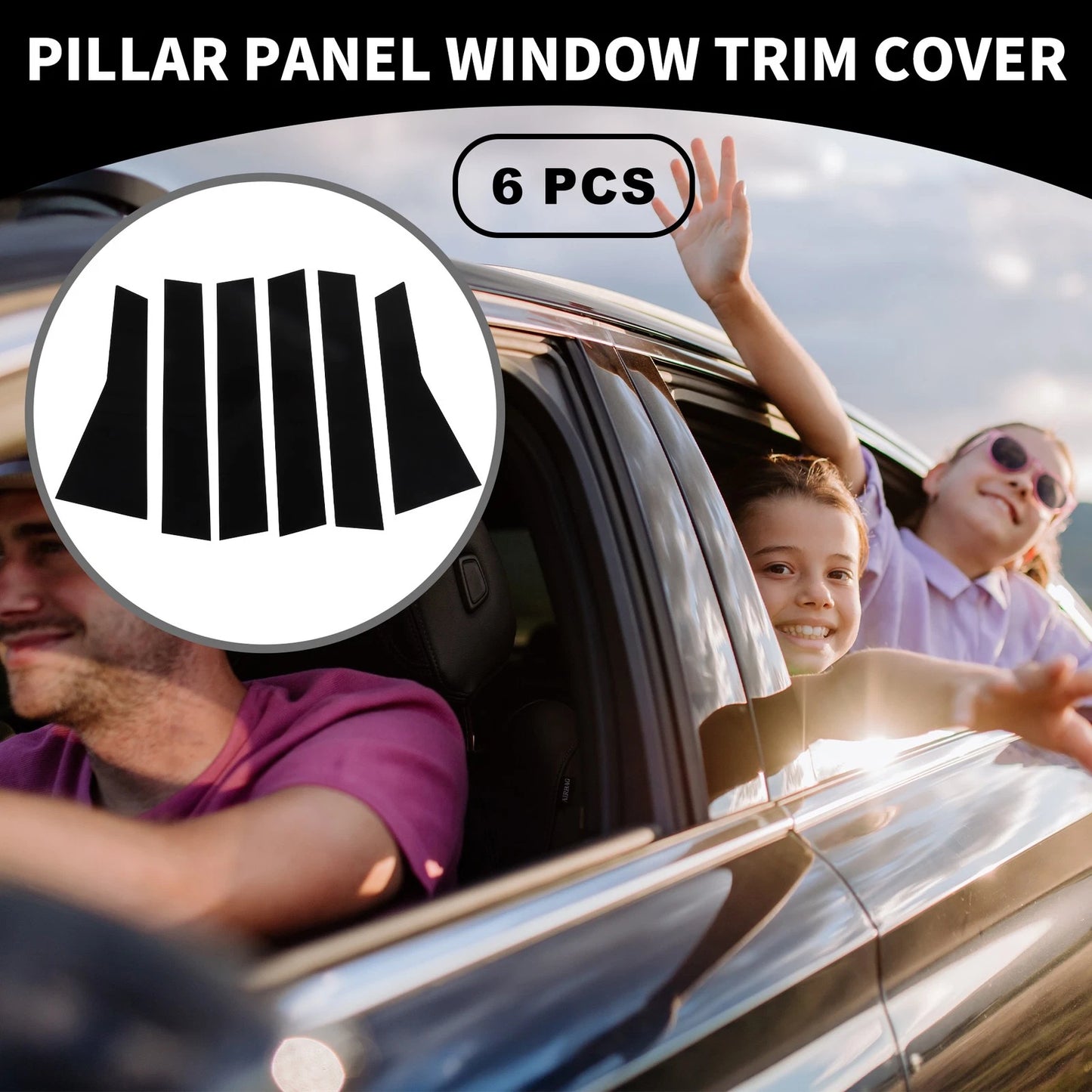 6pcs Window Trim Covers for Honda CR-V (2017-2022) Black