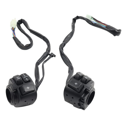 Black Motorcycle Handlebar Control Switches & Wiring Harness for Harley Dyna Vrod