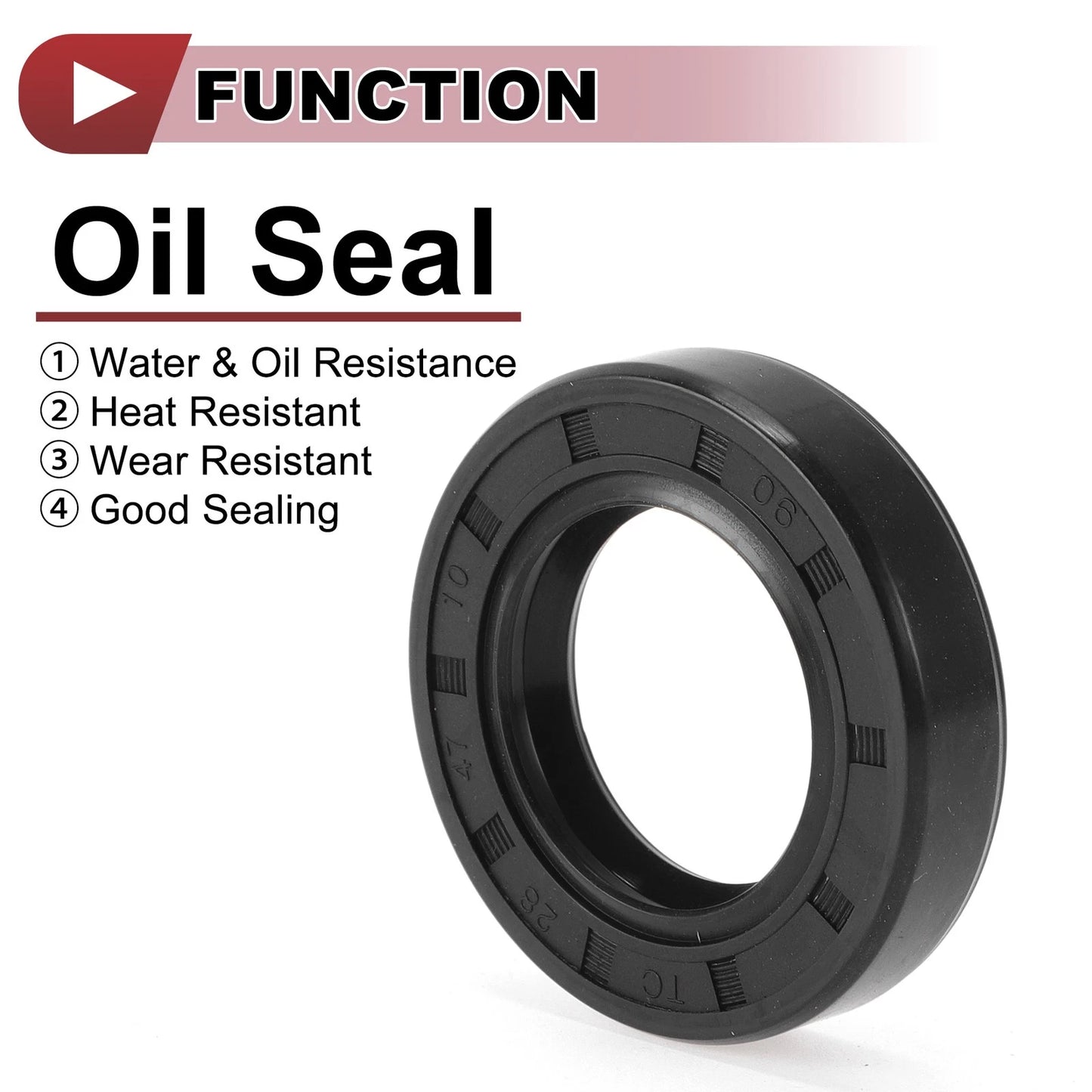 Rotary Shaft Seal / 28x47x10mm 5 Pcs / Oil Seal Nitrile 70 Durometer Rubber