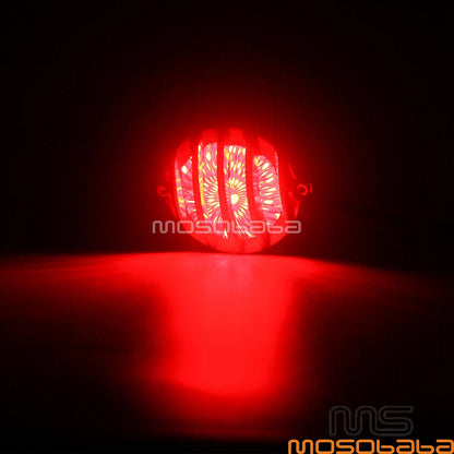 Finned Grill Tail Light w/ Bracket for Harley Honda Yamaha Suzuki