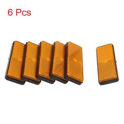 6pcs Orange Plastic Screw Mount Reflective Warning Reflector for Motorcycle