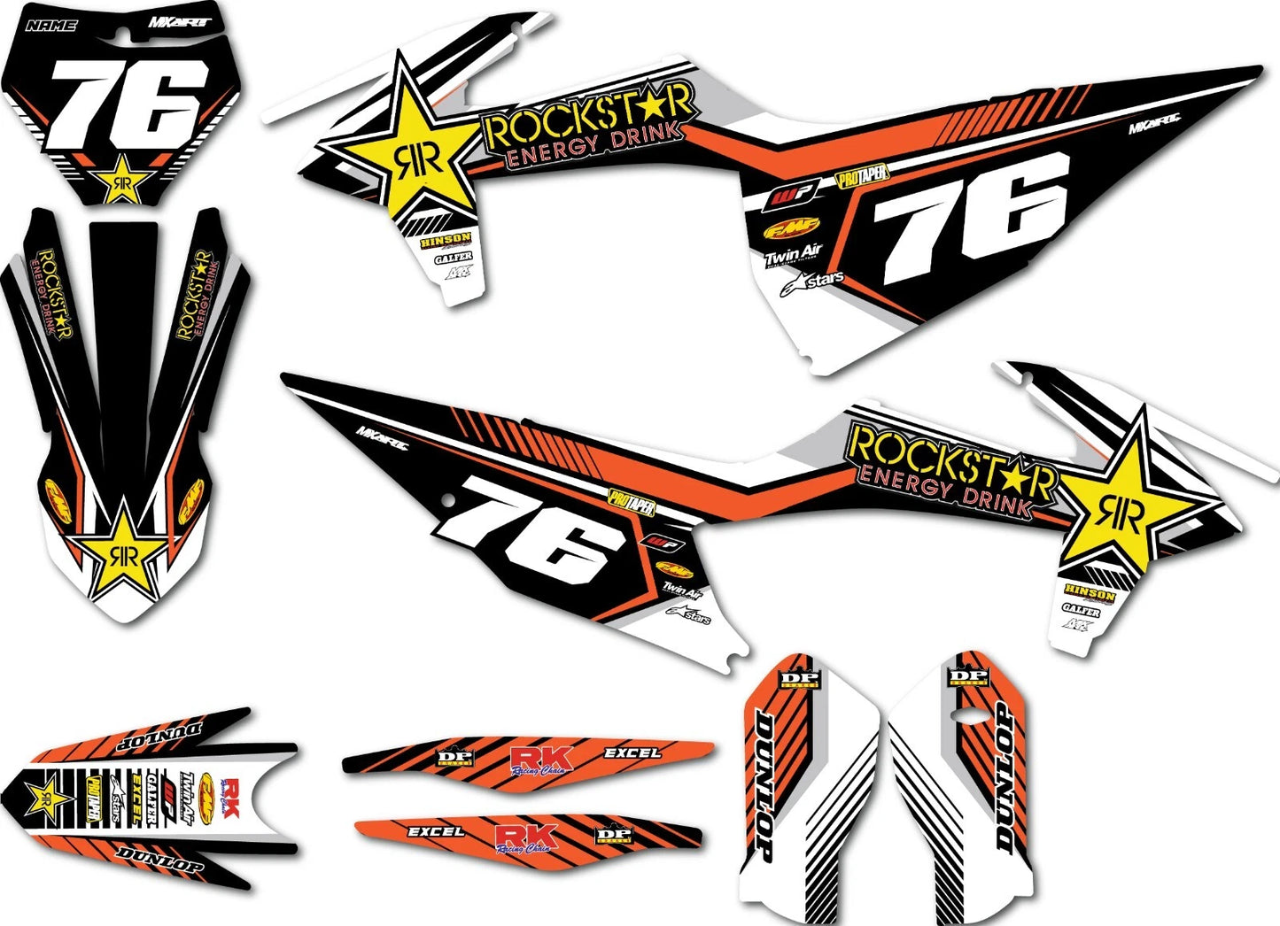 KTM SX 125 Graphics Full Kit 2019-2022 Chelsea Stickers