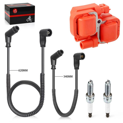 2x Ignition coil & Spark plug w/Wire Cap for Can-Am Maverick 1000 (2014–2015)