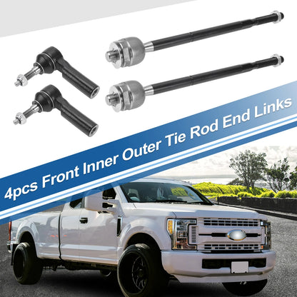 4pcs Front Inner Outer Tie Rod Ends for Ford Mustang (2005-2014)