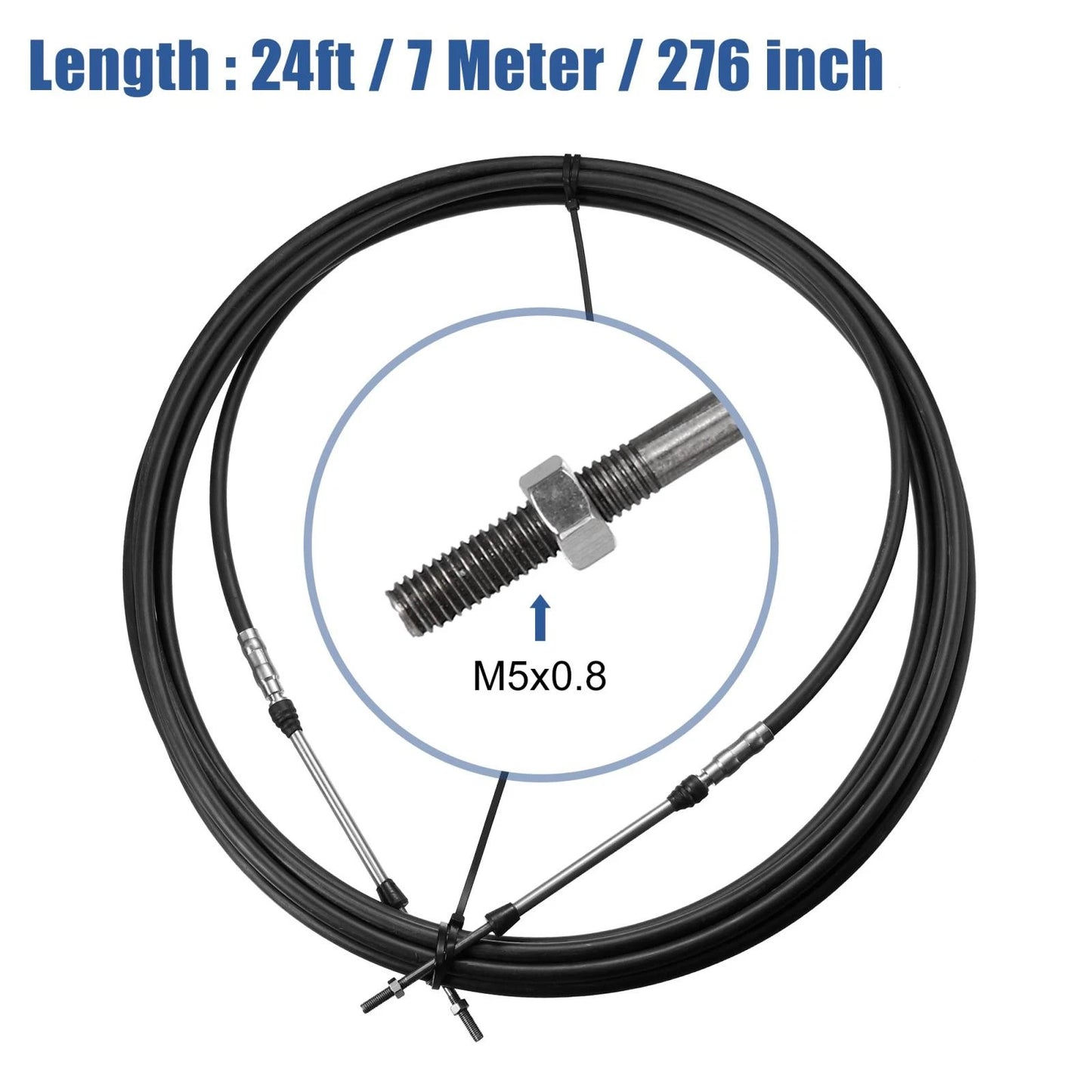 2 x 24ft 276Inch Marine Type Shift Remote Control Box Cable for Yamaha